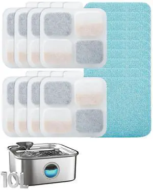 8Set Filters for 10L/2.64Gal Stainless Steel Dog Water Fountain 8Set Filters for 10L/2.64Gal Stainless Steel Dog Water Fountain