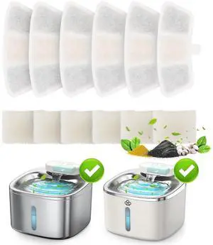 6pcs Replacement Filters for PW04 3.5L Wireless Cat Water Fountain Only for Fountain B0DNJT76WJ, B0DMF2LH3Y and B0DSJ9F3M2 6pcs Replacement Filters for PW04 3.5L Wireless Cat Water Fountain Only for Fountain B0DNJT76WJ, B0DMF2LH3Y and B0DSJ9F3M2