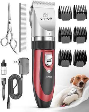 Dog Clippers Low Noise Grooming Kit for Dogs Cats Pets | Low Noise, Cordless & Long Battery Life, Simple for Beginners, 6 Guide Combs, Removable & Rinsable Blade Dog Clippers Low Noise Grooming Kit for Dogs Cats Pets | Low Noise, Cordless & Long Battery Life, Simple for Beginners, 6 Guide Combs, Removable & Rinsable Blade