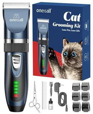 Quiet Cat Clippers for Matted Hair & Long Hair, Cat Shaver | Cordless Cat Grooming Kit, LCD Display, 6 Guard Combs, 240-Min Runtime, 2-Speed Low Noise Trimmer for Cats & Small Dogs Quiet Cat Clippers for Matted Hair & Long Hair, Cat Shaver | Cordless Cat Grooming Kit, LCD Display, 6 Guard Combs, 240-Min Runtime, 2-Speed Low Noise Trimmer for Cats & Small Dogs