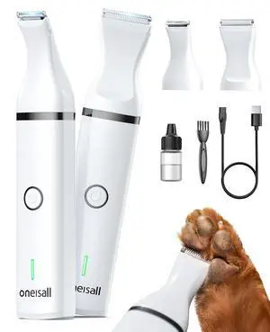 Dog Paw Trimmer, Small Dog Clippers with Double Blades | Low Noise, Gentle Skin-friendly Design, Cordless Precision Pet Hair trimmer for Grooming, for Paws, Eyes, Ears, Face, Rump Dog Paw Trimmer, Small Dog Clippers with Double Blades | Low Noise, Gentle Skin-friendly Design, Cordless Precision Pet Hair trimmer for Grooming, for Paws, Eyes, Ears, Face, Rump