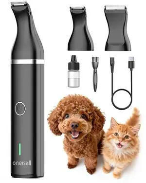 Dog Paw Trimmer, Small Dog Clippers with Double Blades (Black) | Low Noise, Gentle Skin-friendly Design, Cordless Precision Pet Hair trimmer for Grooming, for Paws, Eyes, Ears, Face, Rump Dog Paw Trimmer, Small Dog Clippers with Double Blades (Black) | Low Noise, Gentle Skin-friendly Design, Cordless Precision Pet Hair trimmer for Grooming, for Paws, Eyes, Ears, Face, Rump