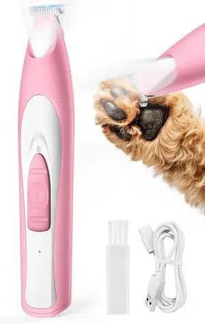 Low-Noise Dog Paw Trimmer with LED Light (Pink) | 35dB Quiet, 0.8inch Safe Blade for Paws, Ears, Face & Rump, Cordless, Pet Paw Grooming Clippers for Dogs & Cats Low-Noise Dog Paw Trimmer with LED Light (Pink) | 35dB Quiet, 0.8inch Safe Blade for Paws, Ears, Face & Rump, Cordless, Pet Paw Grooming Clippers for Dogs & Cats