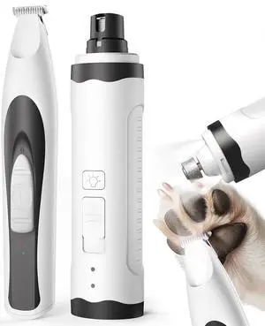 2 in 1 Dog Nail Grinder & Paw Trimmer Kit, 2 LED Lights | 35 dB Low Noise, 6500/7500RPM, 2 Speeds, Cordless & Rechargeable, Long Battery Life, Safe for Paw, Face, Ears, Body 2 in 1 Dog Nail Grinder & Paw Trimmer Kit, 2 LED Lights | 35 dB Low Noise, 6500/7500RPM, 2 Speeds, Cordless & Rechargeable, Long Battery Life, Safe for Paw, Face, Ears, Body