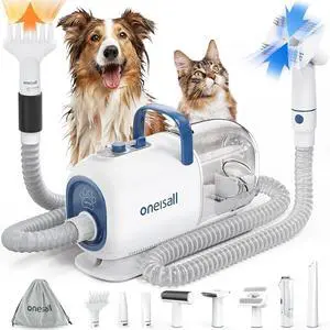 8-in-1 Dog Grooming Vacuum & Dryer for Shedding/Drying/Trimming | Vacuum & Blower & Metal Blade Pet Clippers, Adjustable 7-Temp & 3 Air Levels, All-in-One Dog Grooming Kit, Storage bag 8-in-1 Dog Grooming Vacuum & Dryer for Shedding/Drying/Trimming | Vacuum & Blower & Metal Blade Pet Clippers, Adjustable 7-Temp & 3 Air Levels, All-in-One Dog Grooming Kit, Storage bag