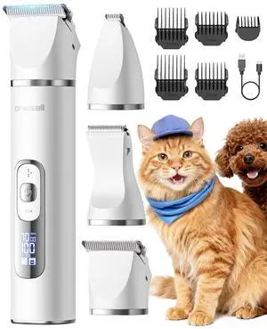 Quiet Cat Clippers for Matted Hair, 3 in 1 Cat Grooming Kit | LCD Display, Cat Hair Trimmer for Paw, 3 Speed, Cordless, IPX7 Waterproof Pet Clippers for Butt, Paw, Back, Ear, Face Quiet Cat Clippers for Matted Hair, 3 in 1 Cat Grooming Kit | LCD Display, Cat Hair Trimmer for Paw, 3 Speed, Cordless, IPX7 Waterproof Pet Clippers for Butt, Paw, Back, Ear, Face