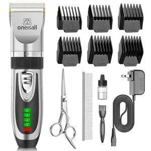 Dog Clipper for Small and Large Dogs Cats Silver | 2-Speed,Low Noise Quiet,Cordless,Rechargeable Fast Charge,Battery Level Display,Detachable,Waterproof, Model X2, Silver Dog Clipper for Small and Large Dogs Cats Silver | 2-Speed,Low Noise Quiet,Cordless,Rechargeable Fast Charge,Battery Level Display,Detachable,Waterproof, Model X2, Silver