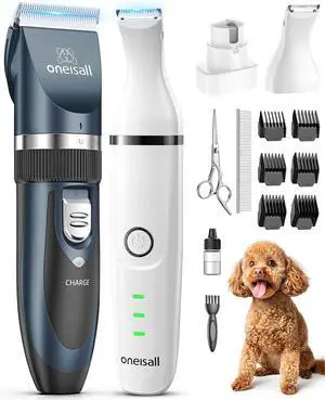 Dog Clippers and Paw Trimmer Grooming Kit | Low Noise, Powerful Motor, 3-in-1 Dog Trimmers+Nail Grinder, Long-Lasting Battery&Cordless, For Small Medium Large Dogs Dog Clippers and Paw Trimmer Grooming Kit | Low Noise, Powerful Motor, 3-in-1 Dog Trimmers+Nail Grinder, Long-Lasting Battery&Cordless, For Small Medium Large Dogs