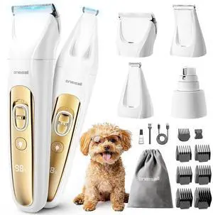 Quiet 4-in-1 Dog Grooming Kit with LED Light | Storage Bag, Clippers & Nail Grinder, Cordless, 3.7 hrs Runtime, LED Display, Safe for Paw, Nail, Face, Ears, Legs, Body Quiet 4-in-1 Dog Grooming Kit with LED Light | Storage Bag, Clippers & Nail Grinder, Cordless, 3.7 hrs Runtime, LED Display, Safe for Paw, Nail, Face, Ears, Legs, Body