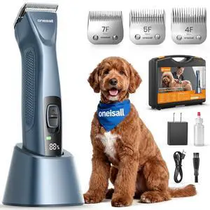Professional Dog Clippers 4 Length A5 Blades with Carring Case | 3700SPM 2-Speed, 2600mAh Swappable Battery, Low Noise Dog Grooming Clippers for Thick Long Curly Matted Hair Professional Dog Clippers 4 Length A5 Blades with Carring Case | 3700SPM 2-Speed, 2600mAh Swappable Battery, Low Noise Dog Grooming Clippers for Thick Long Curly Matted Hair