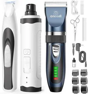 Cat Clippers for Matted Hair, Quiet Cat Shaver for Long Hair, Nail Grinder Paw Trimmer with 2 LED Lights 35dB Cat Clippers for Matted Hair, Quiet Cat Shaver for Long Hair, Nail Grinder Paw Trimmer with 2 LED Lights 35dB