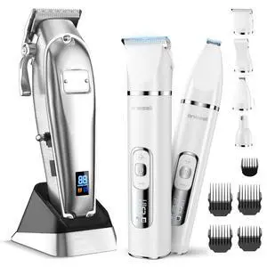 4 in 1 White Dog Grooming Kit with LCD Display and Dog Grooming Clippers for Thick Heavy Coats 4 in 1 White Dog Grooming Kit with LCD Display and Dog Grooming Clippers for Thick Heavy Coats
