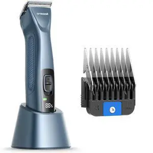Cordless Professional Dog Grooming Clippers with Comb 3/8 Inch Cut Length, Blue Cordless Professional Dog Grooming Clippers with Comb 3/8 Inch Cut Length, Blue
