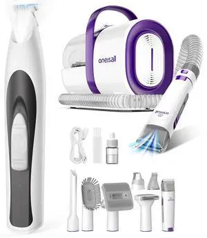 Dog Grooming Vacuum& Low-Noise Dog Paw Trimmer with LED Light Dog Grooming Vacuum& Low-Noise Dog Paw Trimmer with LED Light