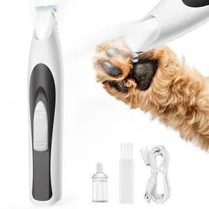 FC11 Dog Paw Trimmer with LED Light, Low Noise Paw Trimmer for Dogs & Cats, 0.8inch Widen Blade Cordless - White FC11 Dog Paw Trimmer with LED Light, Low Noise Paw Trimmer for Dogs & Cats, 0.8inch Widen Blade Cordless - White