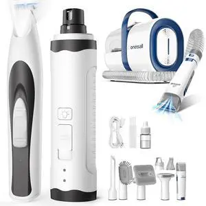 Dog Grooming Vacuum, Pet Grooming Vacuum with Clipper Nail Grinder, Quiet Dog Trimmer for Paws Nail Grinder Paw Trimmer with 2 LED Lights Dog Grooming Vacuum, Pet Grooming Vacuum with Clipper Nail Grinder, Quiet Dog Trimmer for Paws Nail Grinder Paw Trimmer with 2 LED Lights