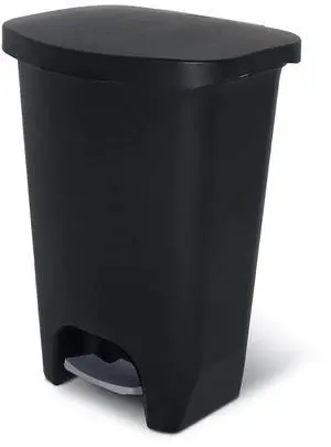 Glad Trash Can with Clorox Odor Protection | Plastic Bin, 13 Gal, Black | Kitchen Waste Bin | Hands Free with Step On Foot Pedal and Garbage Bag Rings Glad Trash Can with Clorox Odor Protection | Plastic Bin, 13 Gal, Black | Kitchen Waste Bin | Hands Free with Step On Foot Pedal and Garbage Bag Rings