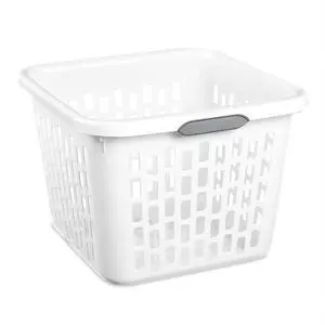 Sterilite Square Laundry Basket, Plastic Clothes Hamper, 24 Pack | 1.5 Bushel Capacity, White, Large Bin with Comfort Grip Handles and Reinforced Rim Sterilite Square Laundry Basket, Plastic Clothes Hamper, 24 Pack | 1.5 Bushel Capacity, White, Large Bin with Comfort Grip Handles and Reinforced Rim