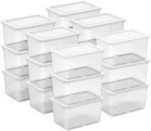 Sterilite Storage Box, Stackable Clear Plastic Bins, 20 Quart, 18-Pack | Heavy-Duty Organizing Containers with Snap-On Lids for Closet, Bathroom, and Office Sterilite Storage Box, Stackable Clear Plastic Bins, 20 Quart, 18-Pack | Heavy-Duty Organizing Containers with Snap-On Lids for Closet, Bathroom, and Office