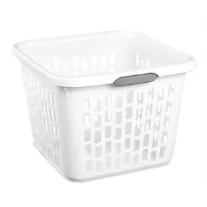 Sterilite Square Laundry Basket, Plastic Clothes Hamper, 18 Pack | 1.5 Bushel Capacity, White, Large Bin with Comfort Grip Handles and Reinforced Rim Sterilite Square Laundry Basket, Plastic Clothes Hamper, 18 Pack | 1.5 Bushel Capacity, White, Large Bin with Comfort Grip Handles and Reinforced Rim