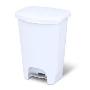 Glad 13 Gallon Trash Can with Clorox Odor Protection | Plastic Kitchen Waste Bin | Hands Free with Step On Foot Pedal and Garbage Bag Rings, White Glad 13 Gallon Trash Can with Clorox Odor Protection | Plastic Kitchen Waste Bin | Hands Free with Step On Foot Pedal and Garbage Bag Rings, White
