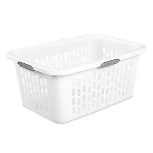 Sterilite Laundry Basket, Plastic Clothes Hamper, Large Rectangle Bin with Comfort Grip Handles and Reinforced Rim, 2 Bushel Capacity, White, 18 Pack Sterilite Laundry Basket, Plastic Clothes Hamper, Large Rectangle Bin with Comfort Grip Handles and Reinforced Rim, 2 Bushel Capacity, White, 18 Pack