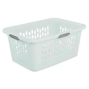 Sterilite Laundry Basket, Plastic Clothes Hamper, Large Rectangle Bin with Comfort Grip Handles and Reinforced Rim, 2 Bushel Capacity, Mint, 24 Pack Sterilite Laundry Basket, Plastic Clothes Hamper, Large Rectangle Bin with Comfort Grip Handles and Reinforced Rim, 2 Bushel Capacity, Mint, 24 Pack