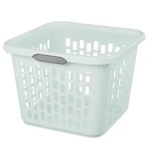 Sterilite Laundry Basket, Plastic Clothes Hamper, 24 Pack | 1.5 Bushel Capacity, Mint, Large Square Bin with Comfort Grip Handles and Reinforced Rim Sterilite Laundry Basket, Plastic Clothes Hamper, 24 Pack | 1.5 Bushel Capacity, Mint, Large Square Bin with Comfort Grip Handles and Reinforced Rim