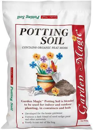 Michigan Peat 20 Pound Bag of Garden Magic General Purpose Moisture Retaining Potting Soil Mix for Indoor and Outdoor Planting Michigan Peat 20 Pound Bag of Garden Magic General Purpose Moisture Retaining Potting Soil Mix for Indoor and Outdoor Planting