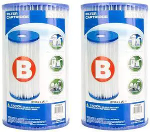 Intex 29005E Easy Set Swimming Pool Type B Replacement Easy Clean Dacron Material Filter Pump Cartridge, (2 Pack) Intex 29005E Easy Set Swimming Pool Type B Replacement Easy Clean Dacron Material Filter Pump Cartridge, (2 Pack)
