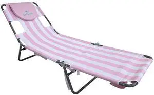 Ostrich the Backpack Chaise Lounge, Folding & Reclining Outdoor Beach Chaise Lounger Chair for Lawn, Pool, Patio, Garden, and Yard, Pink Stripe Ostrich the Backpack Chaise Lounge, Folding & Reclining Outdoor Beach Chaise Lounger Chair for Lawn, Pool, Patio, Garden, and Yard, Pink Stripe