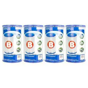 Intex 29005E Type B Pool Filter Cartridge Filter Pumps Easy-to-Clean Dacron Paper Efficient Filtration 4 Pack Intex 29005E Type B Pool Filter Cartridge Filter Pumps Easy-to-Clean Dacron Paper Efficient Filtration 4 Pack