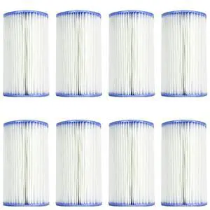 Intex Type B Easy Set Swimming Pool Pleated Replacement Filter Pump Cartridges for 633T, 634T, 634RC, CS8111, and CS8221/CS8231 Series (8 Pack) Intex Type B Easy Set Swimming Pool Pleated Replacement Filter Pump Cartridges for 633T, 634T, 634RC, CS8111, and CS8221/CS8231 Series (8 Pack)