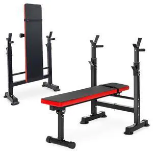 BalanceFrom Steel Weight Bench w/ Squat Rack in Multiple Colors, 400 lb User Capacity - Foldable Home Gym Equipment for Range of Workouts w/ 6-Position Barbell Holder & Adjustable Seat and Recliner BalanceFrom Steel Weight Bench w/ Squat Rack in Multiple Colors, 400 lb User Capacity - Foldable Home Gym Equipment for Range of Workouts w/ 6-Position Barbell Holder & Adjustable Seat and Recliner