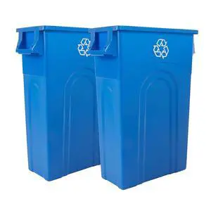 United Solutions Highboy Recycling Container, 23 Gallon, Space Saving Slim Profile and Easy Bag Removal for Indoor or Outdoor use, Recycle Blue, Plastic United Solutions Highboy Recycling Container, 23 Gallon, Space Saving Slim Profile and Easy Bag Removal for Indoor or Outdoor use, Recycle Blue, Plastic
