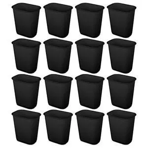 Sterilite 3 Gallon Rectangular Wastebasket Small Home Kitchen or Bathroom Trash Bin, Accommodates 4 Gallon Trash Liner, 16 Pack, Black Sterilite 3 Gallon Rectangular Wastebasket Small Home Kitchen or Bathroom Trash Bin, Accommodates 4 Gallon Trash Liner, 16 Pack, Black