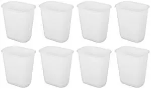 Sterilite 3 Gallon Small Open Rectangular Wastebasket, White, 8 Pack Sterilite 3 Gallon Small Open Rectangular Wastebasket, White, 8 Pack