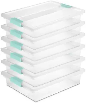 Sterilite Clip Box, Stackable Clear Plastic Bins- Large, 6-Pack | Storage Containers with Latching Lids for Writing, Arts or Crafts Supplies - Home, Office, Classroom & Workshop Organization Sterilite Clip Box, Stackable Clear Plastic Bins- Large, 6-Pack | Storage Containers with Latching Lids for Writing, Arts or Crafts Supplies - Home, Office, Classroom & Workshop Organization