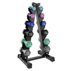 HolaHatha 1, 2 and 3 lb Neoprene Dumbbell Strength Training Weight Set with Rack HolaHatha 1, 2 and 3 lb Neoprene Dumbbell Strength Training Weight Set with Rack