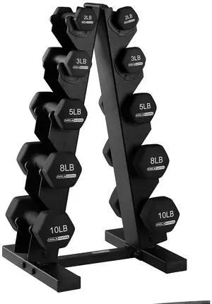 HolaHatha 1, 2 and 3 lb Neoprene Dumbbell Strength Training Weight Set with Rack HolaHatha 1, 2 and 3 lb Neoprene Dumbbell Strength Training Weight Set with Rack