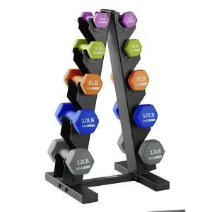 HolaHatha 1, 2 and 3 lb Neoprene Dumbbell Strength Training Weight Set with Rack HolaHatha 1, 2 and 3 lb Neoprene Dumbbell Strength Training Weight Set with Rack