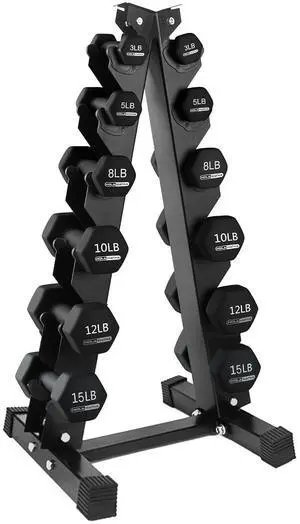 HolaHatha 1, 2 and 3 lb Neoprene Dumbbell Strength Training Weight Set with Rack HolaHatha 1, 2 and 3 lb Neoprene Dumbbell Strength Training Weight Set with Rack