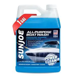 Sun Joe All-Purpose Boat Wash Cleaner for Pressure Washer, Concentrate Formula, Citrus Scent, 1 Gallon - Marine Cleaning Solution for Metal, Wood, Fiberglass, and Exterior Surfaces, SPX-APBW1G Sun Joe All-Purpose Boat Wash Cleaner for Pressure Washer, Concentrate Formula, Citrus Scent, 1 Gallon - Marine Cleaning Solution for Metal, Wood, Fiberglass, and Exterior Surfaces, SPX-APBW1G