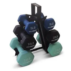 HolaHatha 1, 2 and 3 lb Neoprene Dumbbell Strength Training Weight Set with Rack HolaHatha 1, 2 and 3 lb Neoprene Dumbbell Strength Training Weight Set with Rack