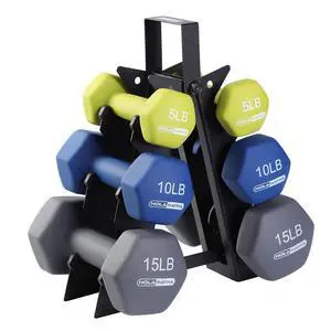 HolaHatha 1, 2 and 3 lb Neoprene Dumbbell Strength Training Weight Set with Rack HolaHatha 1, 2 and 3 lb Neoprene Dumbbell Strength Training Weight Set with Rack