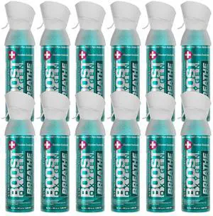 Boost Oxygen Medium Breathe Menthol-Eucalyptus 5L Canister, 12 Pack | Balanced Combination of Portability & O2 Capacity Menthol-Eucalyptus Aroma For Breathing Easier & Cooling Sensation Boost Oxygen Medium Breathe Menthol-Eucalyptus 5L Canister, 12 Pack | Balanced Combination of Portability & O2 Capacity Menthol-Eucalyptus Aroma For Breathing Easier & Cooling Sensation