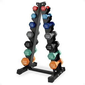 HolaHatha 1, 2 and 3 lb Neoprene Dumbbell Strength Training Weight Set with Rack HolaHatha 1, 2 and 3 lb Neoprene Dumbbell Strength Training Weight Set with Rack