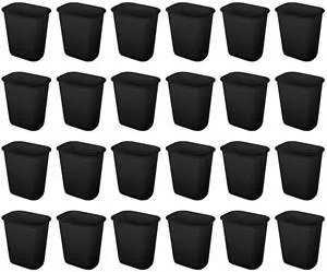 Sterilite 3 Gallon Rectangular Wastebasket Small Home Kitchen or Bathroom Trash Bin, Accommodates 4 Gallon Trash Liner, 24 Pack, Black Sterilite 3 Gallon Rectangular Wastebasket Small Home Kitchen or Bathroom Trash Bin, Accommodates 4 Gallon Trash Liner, 24 Pack, Black