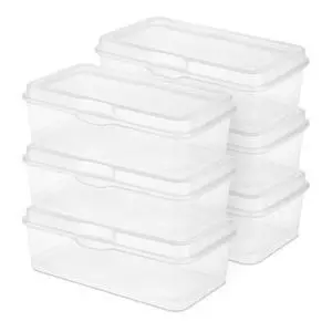 Sterilite 6-Pack Rectangular Large FlipTop, Clear Plastic Storage Box with Hinged Lid - Stackable Multipurpose Organizer for Art and Craft Supplies, Accessories, Photos & CDs, Home or Office Use Sterilite 6-Pack Rectangular Large FlipTop, Clear Plastic Storage Box with Hinged Lid - Stackable Multipurpose Organizer for Art and Craft Supplies, Accessories, Photos & CDs, Home or Office Use