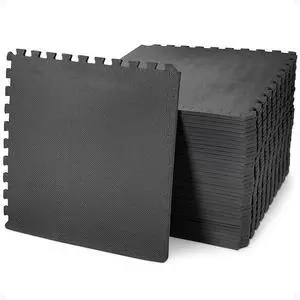 BalanceFrom Puzzle Exercise Mat 1/2-inch Thick, EVA Interlocking Foam Floor | Tiles for Home Gym, Studio, or Playroom Flooring, Black, 24 in x 24 in x 1/2 in, 144 Sq Ft - 36 Tiles BalanceFrom Puzzle Exercise Mat 1/2-inch Thick, EVA Interlocking Foam Floor | Tiles for Home Gym, Studio, or Playroom Flooring, Black, 24 in x 24 in x 1/2 in, 144 Sq Ft - 36 Tiles
